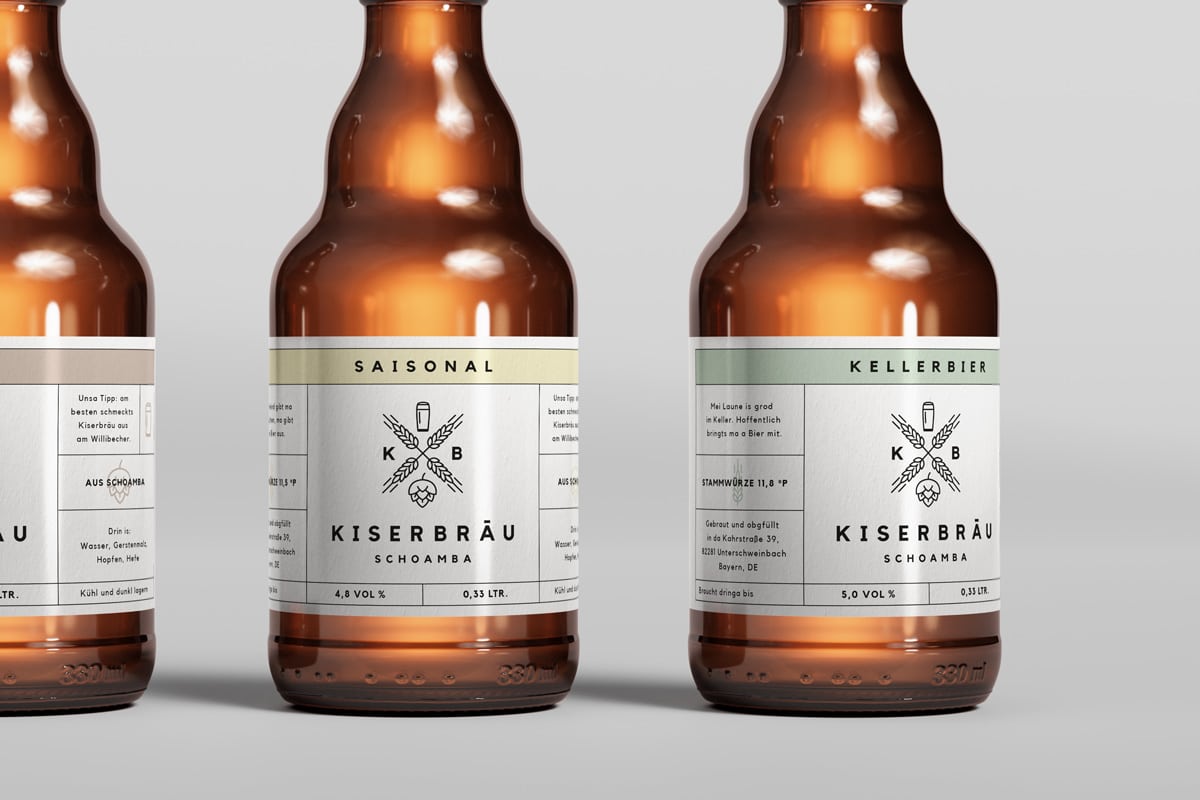 Kreatives Verpackungsdesign –Bieretiketten für Kiserbräu